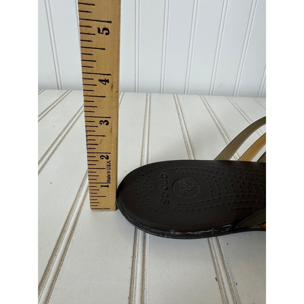 Crocs Hurache Strappy Flip Sandals Womens W8 Brown Bronze Lightweight Jelly - Picture 8 of 12